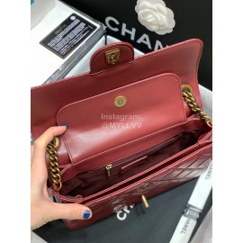 Chanel Classic And Practical Flip Chain Bag Claret 77098