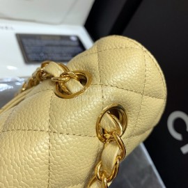 Chanel Champion Caviar Cowhide CF Bag Yellow Medium 1112