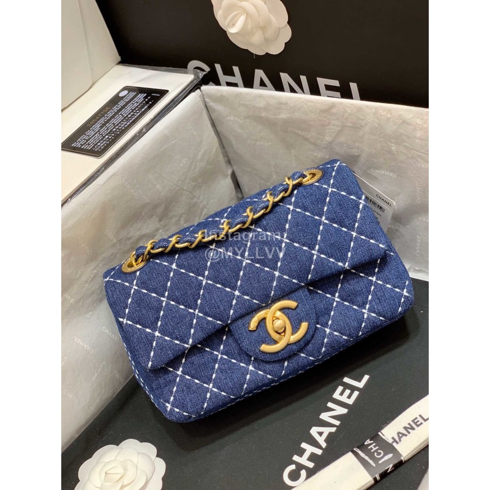 Chanel 2020 Early Spring Limited Edition CF Denim Bag Small 1327