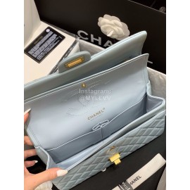 Chanel 2.55 Ancient Gold Chain Bag Smog Blue Medium