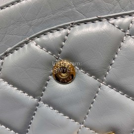 Chanel 2.55 Ancient Gold Chain Bag Smog Blue Medium