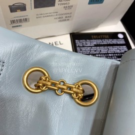 Chanel 2.55 Ancient Gold Chain Bag Smog Blue Medium