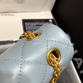 Chanel 2.55 Ancient Gold Chain Bag Smog Blue Medium