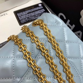 Chanel 2.55 Ancient Gold Chain Bag Smog Blue Medium