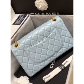 Chanel 2.55 Ancient Gold Chain Bag Smog Blue Medium
