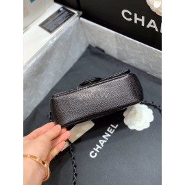 Chanel 2020 Cowhide Baking Paint Fat Square Bag Black As1784