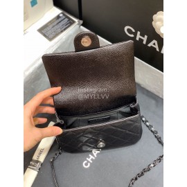 Chanel 2020 Cowhide Baking Paint Fat Square Bag Black As1784