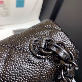 Chanel 2020 Cowhide Baking Paint Fat Square Bag Black As1784
