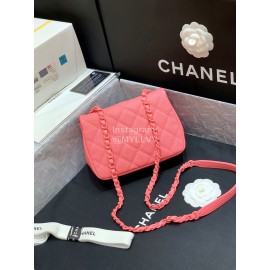 Chanel 2020 Cowhide Baking Paint Fat Square Bag Pink As1784
