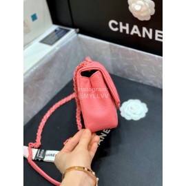 Chanel 2020 Cowhide Baking Paint Fat Square Bag Pink As1784