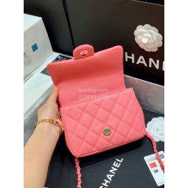 Chanel 2020 Cowhide Baking Paint Fat Square Bag Pink As1784