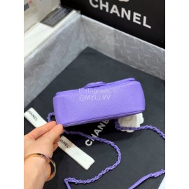 Chanel 2020 Cowhide Baking Paint Fat Square Bag Lavender Purple As1784
