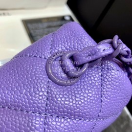 Chanel 2020 Cowhide Baking Paint Fat Square Bag Lavender Purple As1784