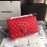 Chanel Classic CF Series Italian Ball Grain Leather Diamond Bag Red