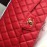 Chanel Classic CF Series Italian Ball Grain Leather Diamond Bag Red