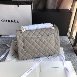 Chanel Classic CF Series Italian Ball Grain Leather Diamond Bag Gray