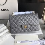Chanel Classic CF Series Diamond Bag French Original Sheep Skin  Gray