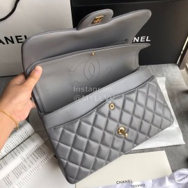 Chanel Classic CF Series Diamond Bag French Original Sheep Skin  Gray