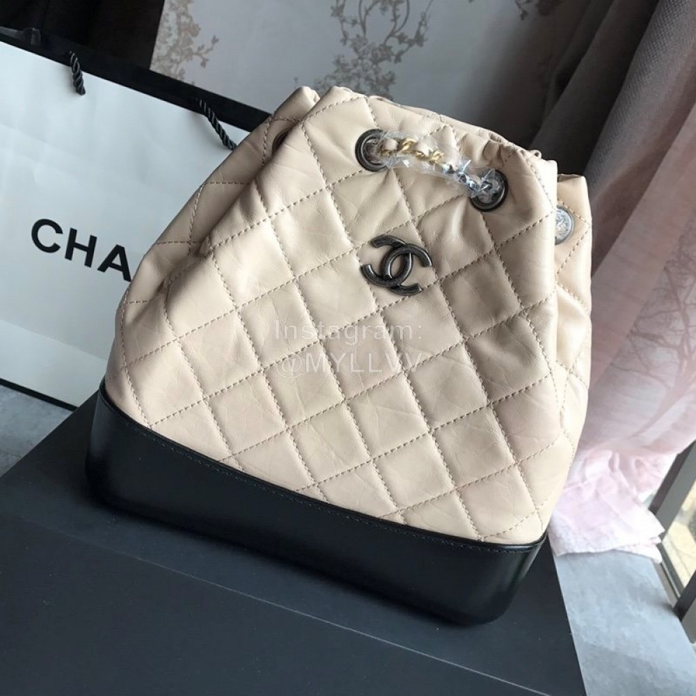 Chanel Chane Gabrielle Wandering Backpack Beige Small 93820
