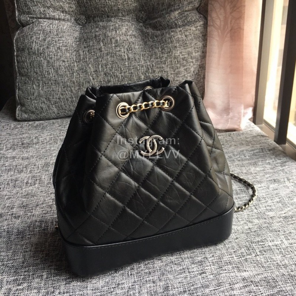 Chanel Chane Gabrielle Wandering Backpack Black Small 93820