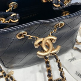 Chanel Ancient Egypt Series Lambskin Bucket Bag Retro Messenger Bag Black