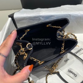 Chanel Ancient Egypt Series Lambskin Bucket Bag Retro Messenger Bag Black