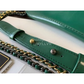 Chanel  Gabrielle Stray Bag Vintage Calfskin Black Metal Hardwar Green