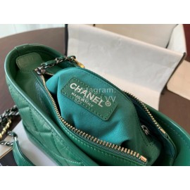 Chanel  Gabrielle Stray Bag Vintage Calfskin Black Metal Hardwar Green