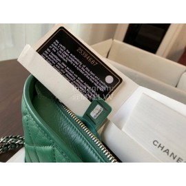 Chanel  Gabrielle Stray Bag Vintage Calfskin Black Metal Hardwar Green