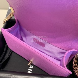 Chanel All-Match And Durable Messenger Bag Purple Bright Hardware Main Color Large