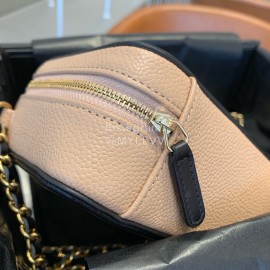 Chanel Chanel Square Mini Makeup Small Square Bag Small Particles Caviar Cowhide Without Portable Nude Color 94452