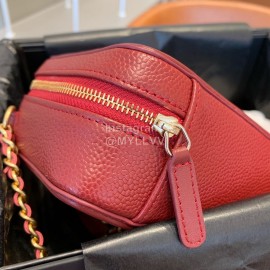 Chanel Chanel Square Mini Makeup Small Square Bag Small Particles Caviar Cowhide Without Portable Orange 94452