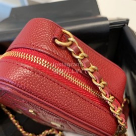 Chanel Chanel Square Mini Makeup Small Square Bag Small Particles Caviar Cowhide Without Portable Orange 94452