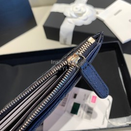 Chanel Calf Long Zipper Wallet Clutch Bag Black