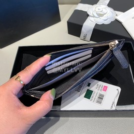 Chanel Calf Long Zipper Wallet Clutch Bag Black