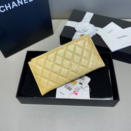Chanel Calf Long Zipper Wallet Clutch Bag Yellow