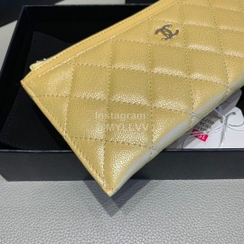 Chanel Calf Long Zipper Wallet Clutch Bag Yellow