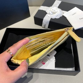 Chanel Calf Long Zipper Wallet Clutch Bag Yellow