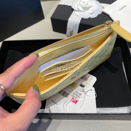 Chanel Calf Long Zipper Wallet Clutch Bag Yellow