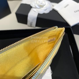 Chanel Calf Long Zipper Wallet Clutch Bag Yellow