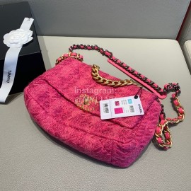 Chanel Autumn Winter Classic Flap Chain Bag Rose Red