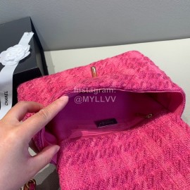 Chanel Autumn Winter Classic Flap Chain Bag Rose Red