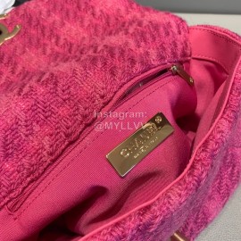 Chanel Autumn Winter Classic Flap Chain Bag Rose Red