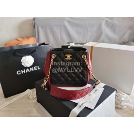 Chanel Autumn Winter Leather Shoulder Bag Wine Red