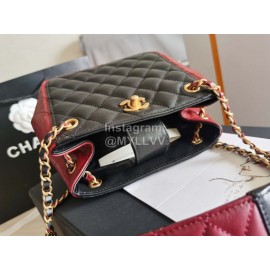 Chanel Autumn Winter Leather Shoulder Bag Wine Red