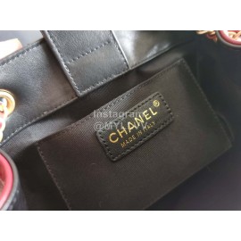 Chanel Autumn Winter Leather Shoulder Bag Wine Red