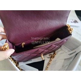 Chanel Autumn Winter Leather Chain Classic Flap Bag Wine Red