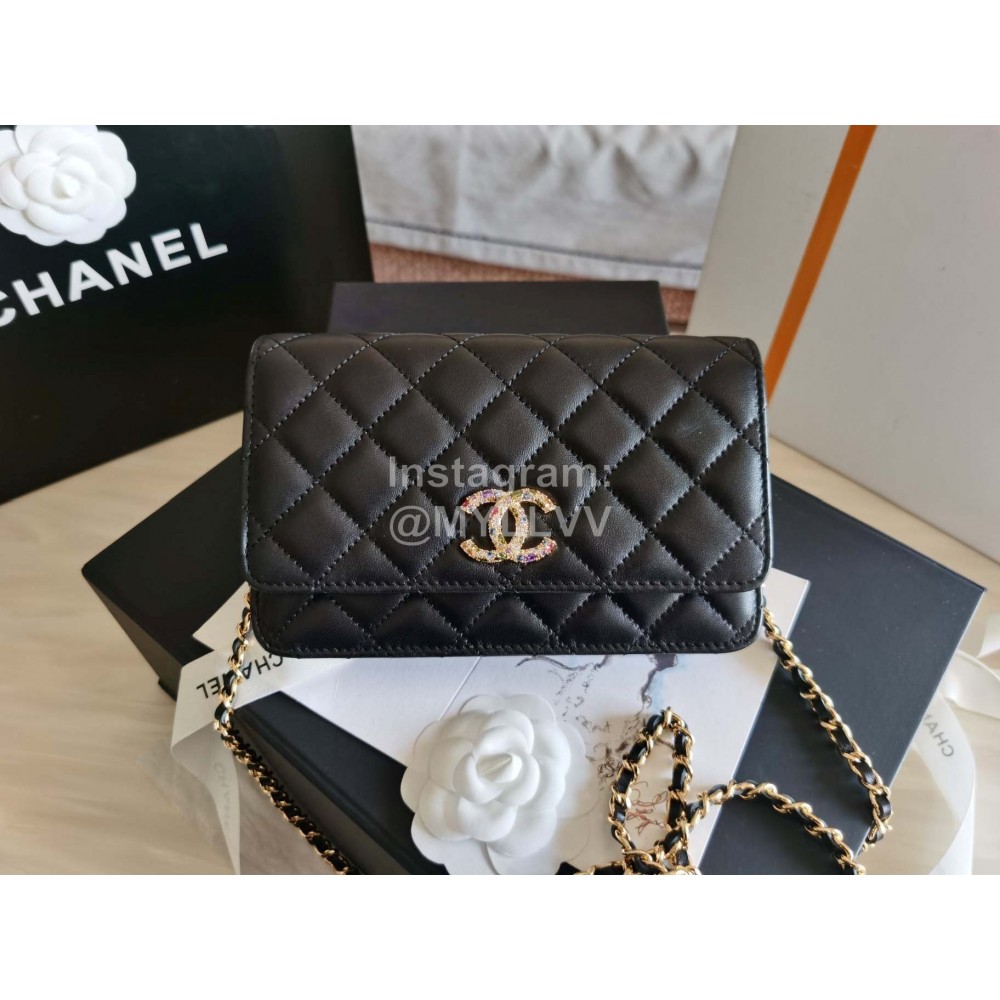 Chanel Black Leather Square Crossbody Classic Flap Bag 