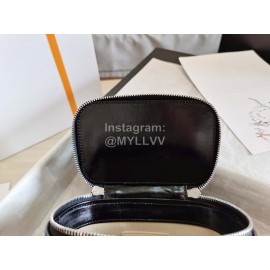 Chanel Bamboo Woven Sheepskin Box Cosmetic Bag Black