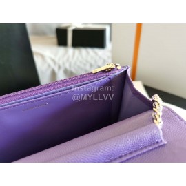 Chanel Calf Classic Flap Chain Crossbody Bag Purple 